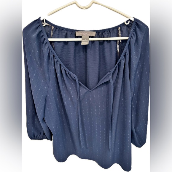 Blue Blouse with Subtle Stripes - Picture 1 of 1